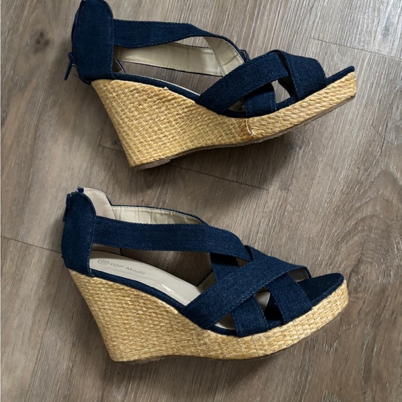 TOP Moda Shoes - Women's Navy Wedge Sandals